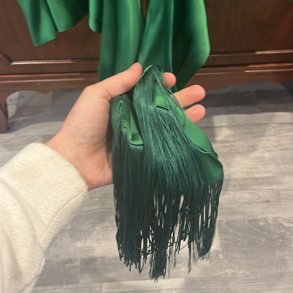 DUNDAS Fringe Satin Wrap - Picture 8 of 10